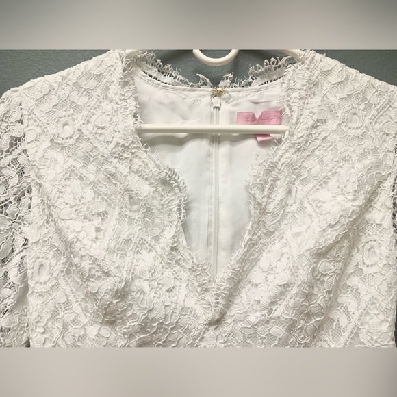 Lilly Pulitzer White Diamond Lace Meryl 3/4 Sleeves - Bridal, Resort, Engagement - Picture 5 of 14